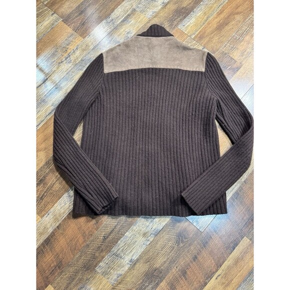 Ralph Lauren Y2K Shacket Bomber Leather Zip Brown Jacket Size L - Picture 6 of 6